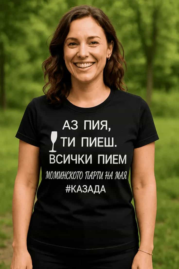 Тениска Всички пием с име по избор