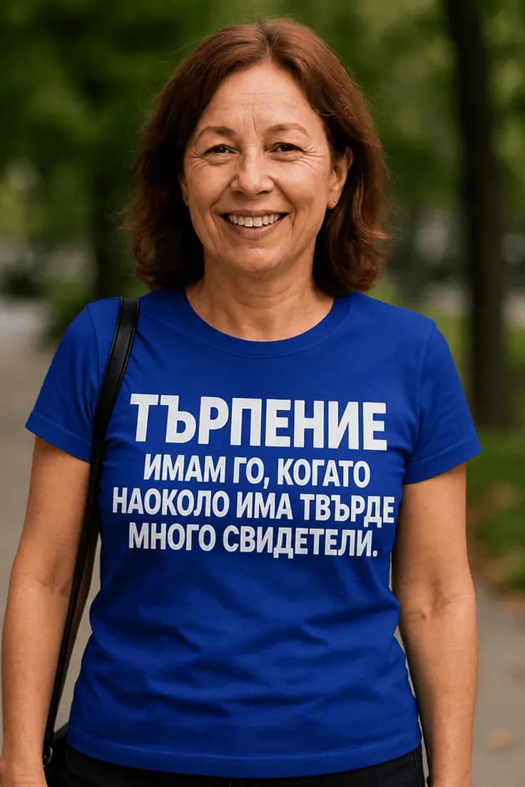 Смешна тениска Търпение – ТЪРПЕНИЕ ИМАМ ГО