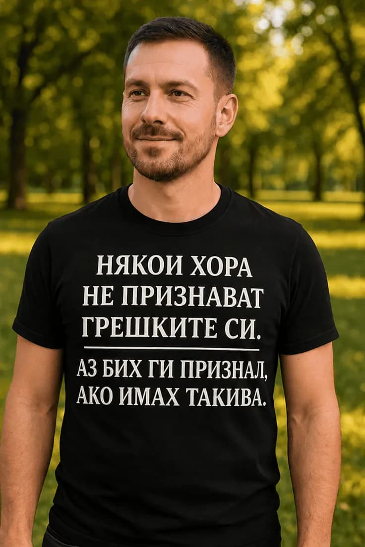 Смешна тениска не признавам грешки