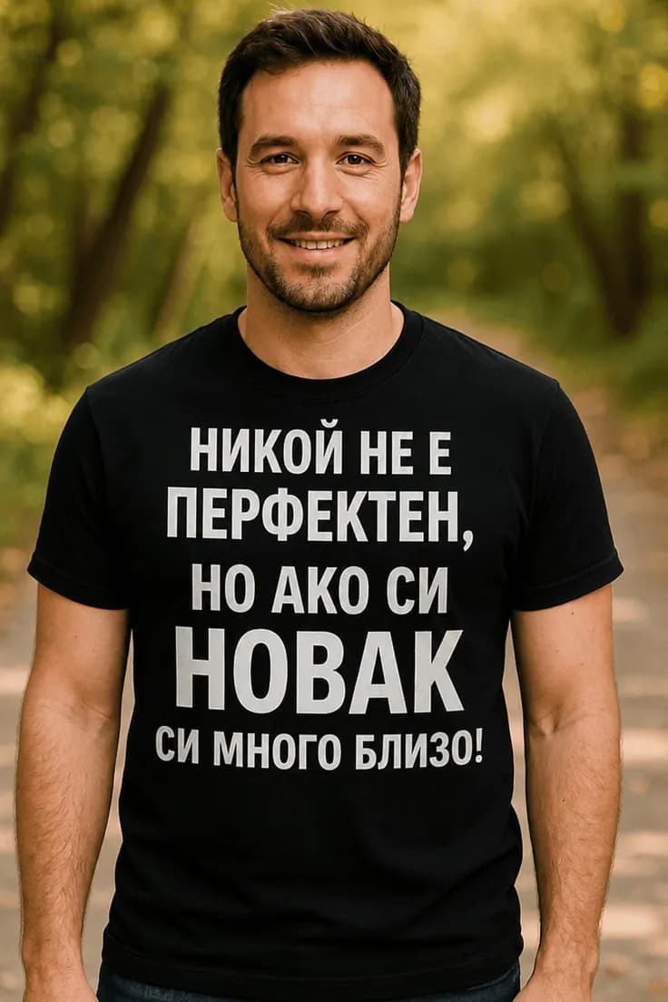 Смешна тениска съвършенство с име – Новак