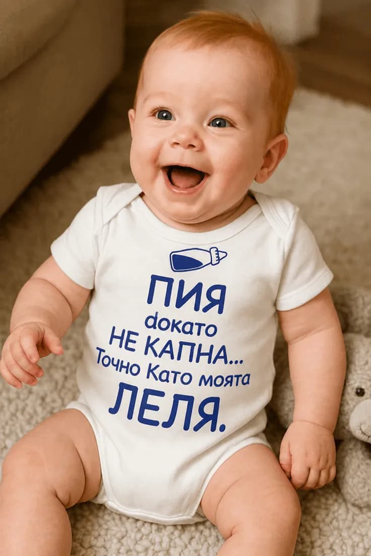 Бебешко боди пия докато не капна с име по избор