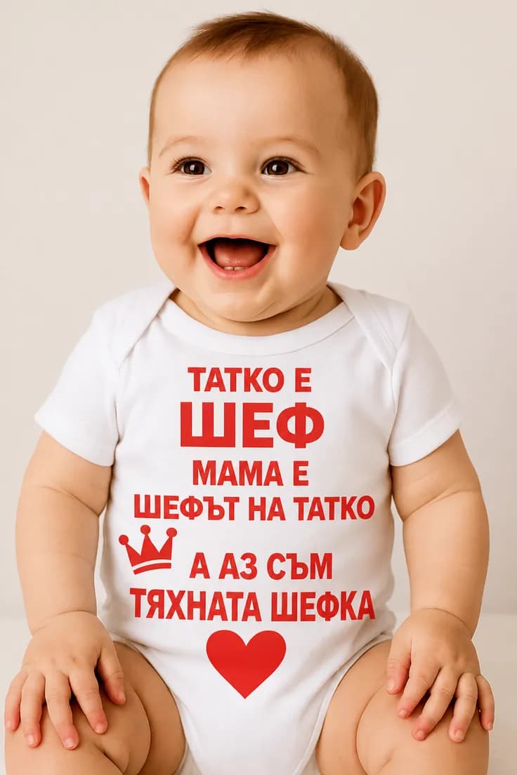 Бебешко боди аз съм шефката – шеф или шефка по избор