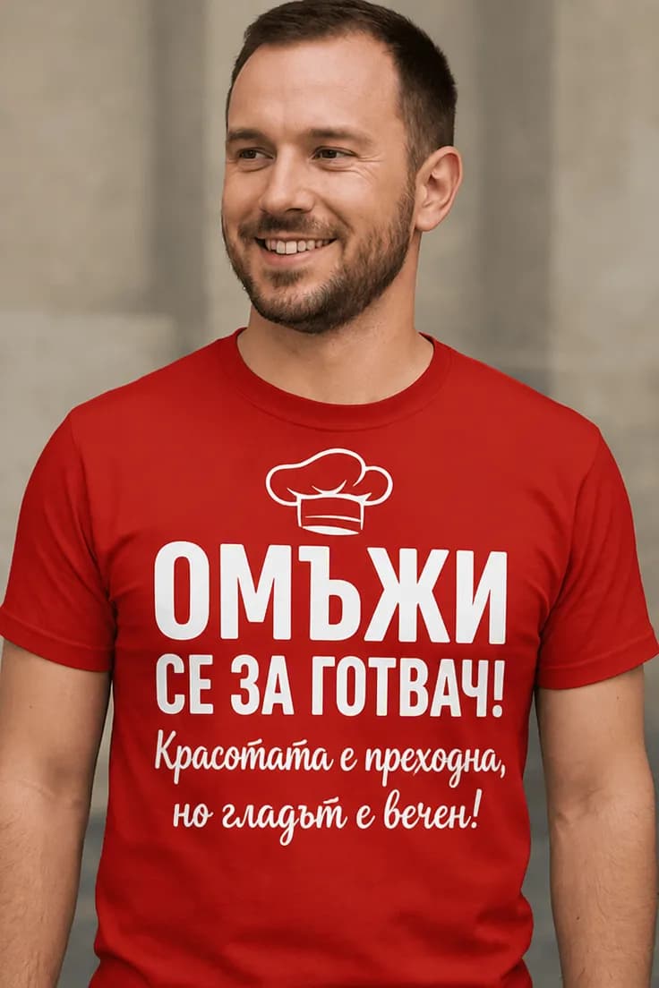 Смешна тениска Омъжи се за готвач | ОМЪЖИ СЕ ЗА