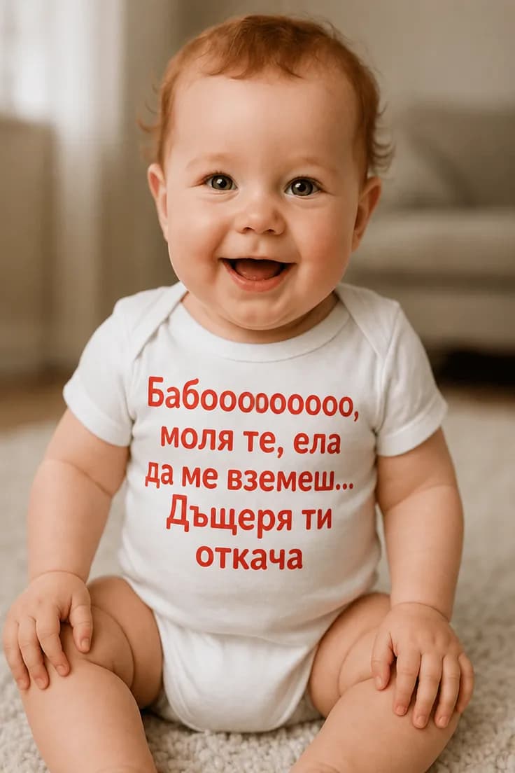 Бебешко боди бабо ела да ме вземеш – Бабооооооооо,