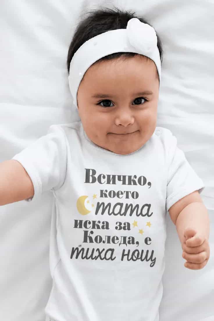 Бебешко боди тиха коледна нощ | Всичко, което...