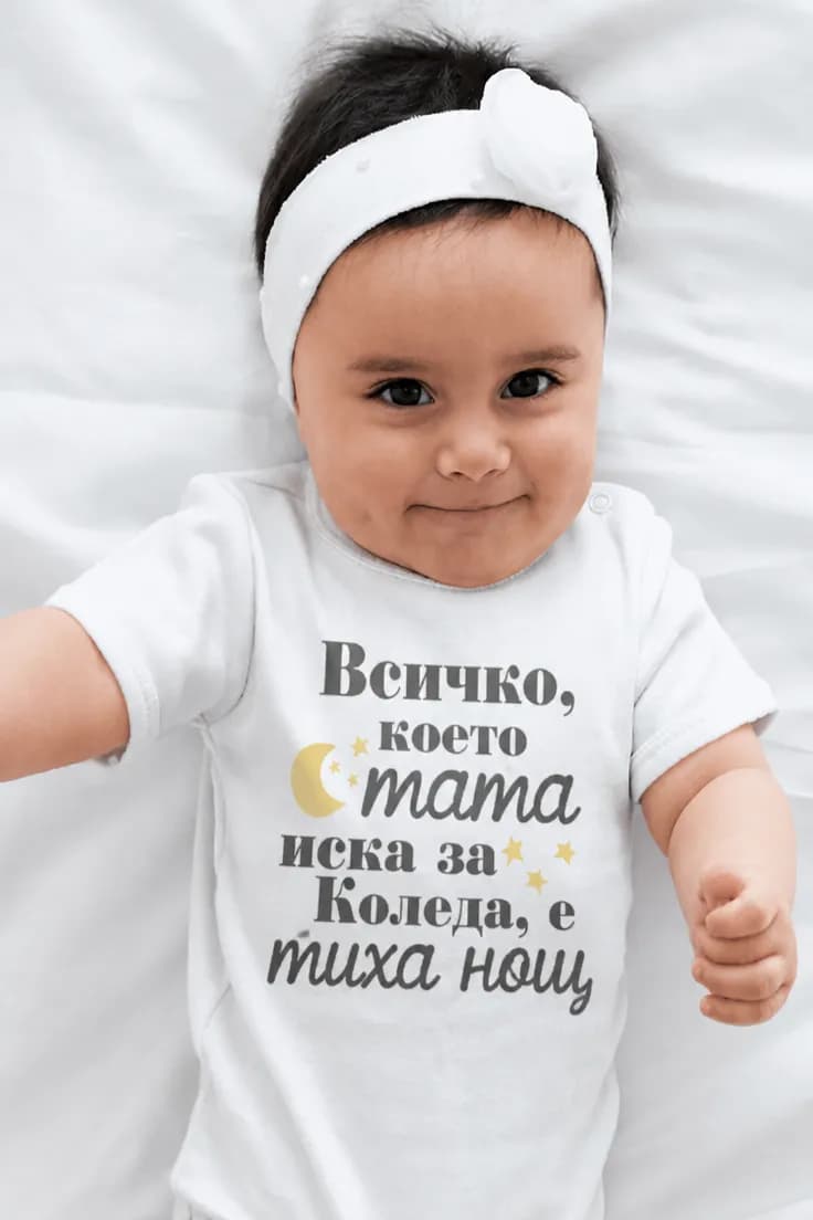 Бебешко боди тиха коледна нощ | Всичко, което...