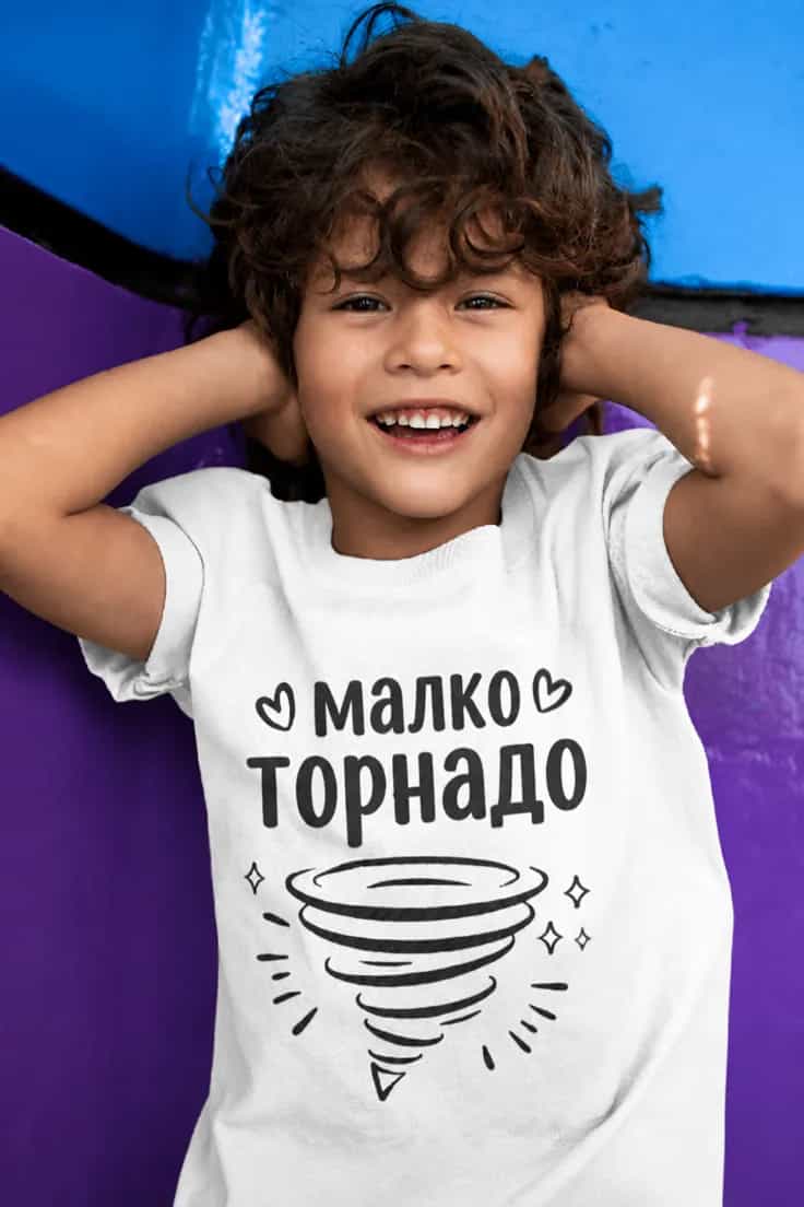 Детска тениска малко торнадо – малко торнадо