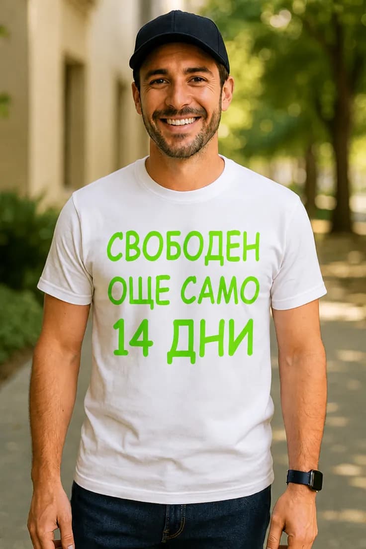 Смешна тениска свободен още 14 дни | СВОБОДЕН