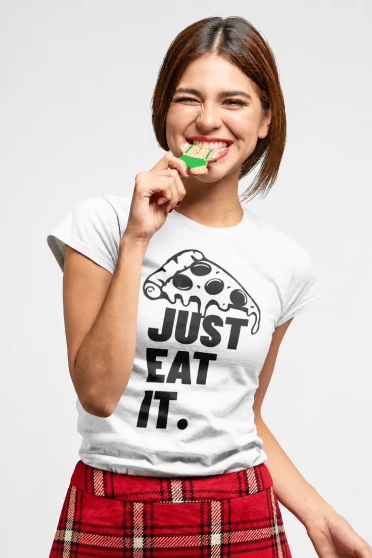 Смешна тениска просто яж пица | JUST EAT IT.