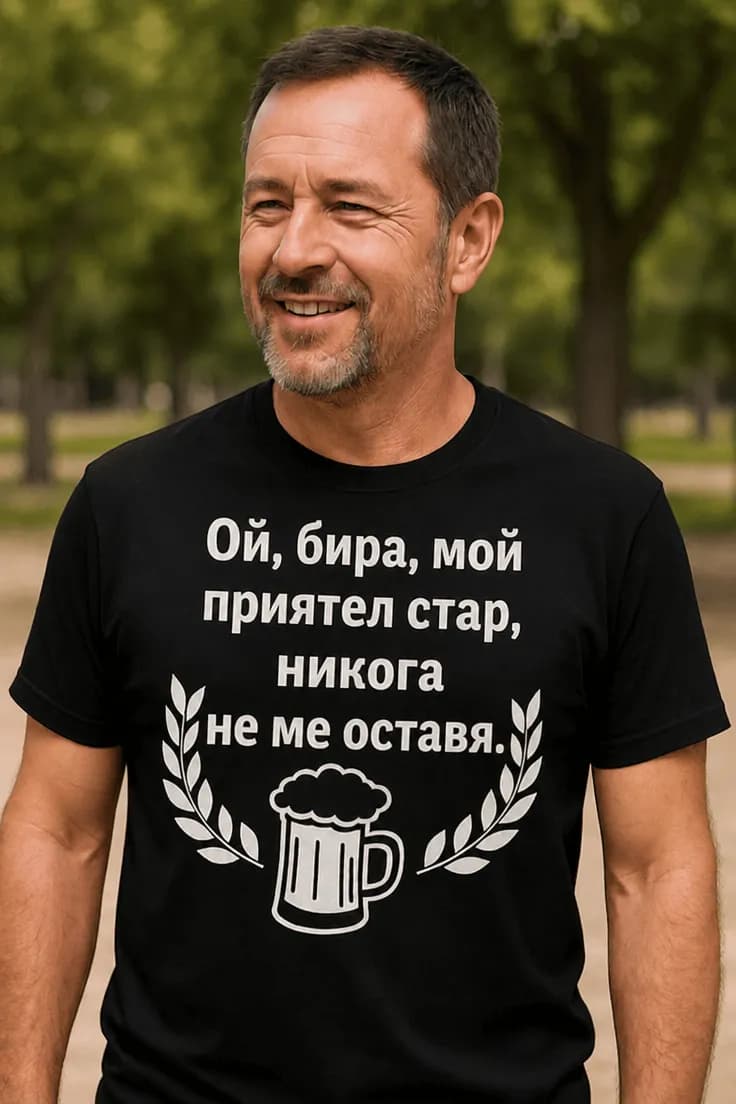 Смешна тениска бира приятел стар – Ой, бира, мой