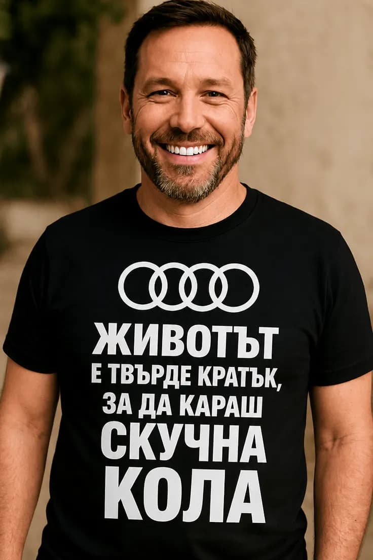 Тениска животът е твърде кратък с марка кола по избор