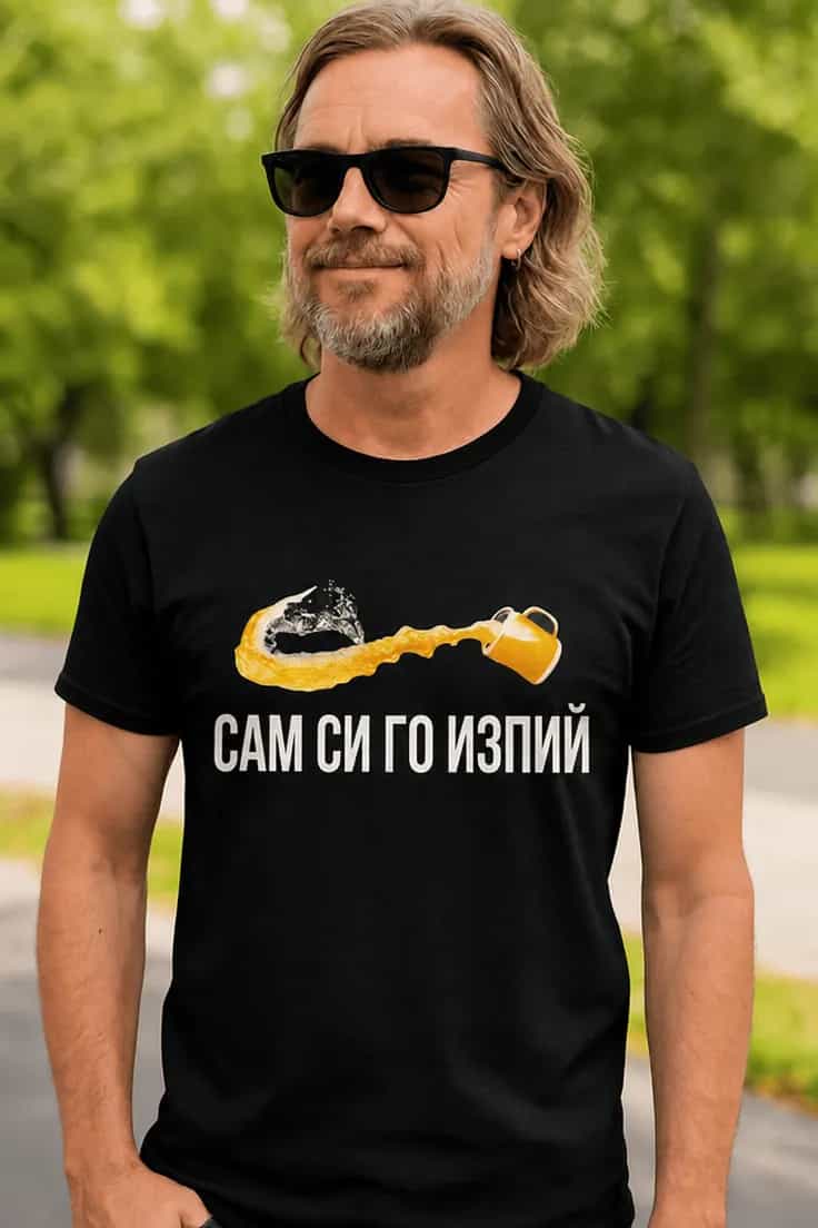 Смешна тениска сам си го изпий | САМ СИ ГО ИЗПИЙ