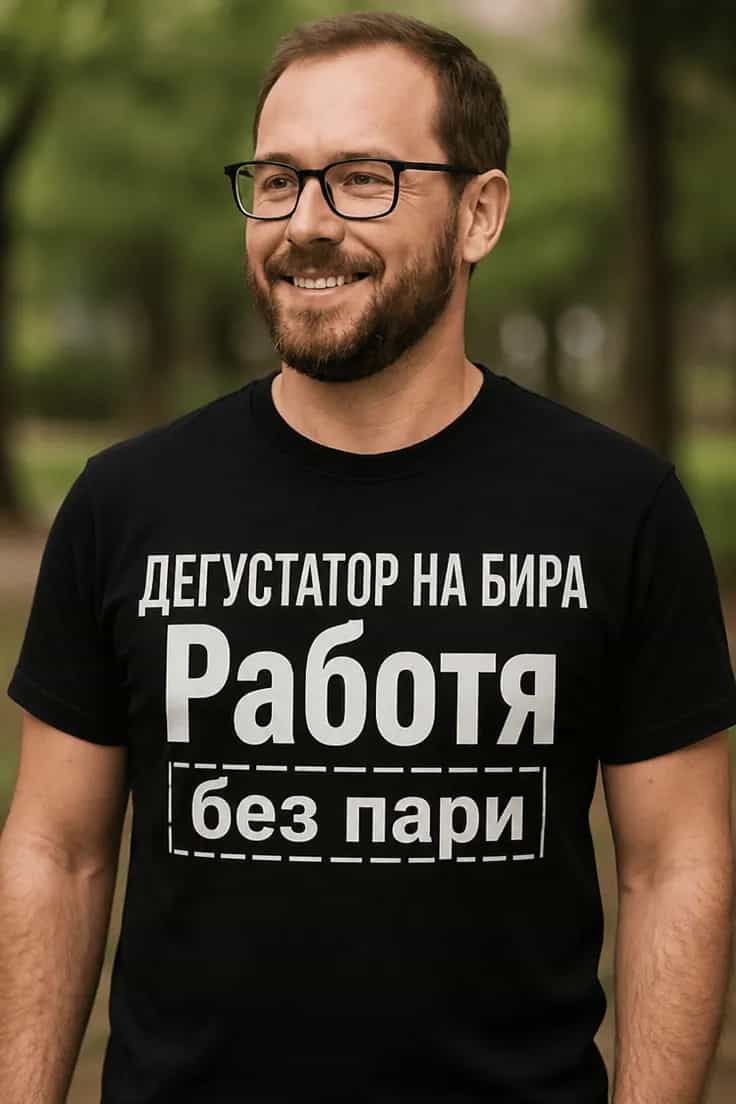Смешна тениска дегустатор на бира - ДЕГУСТАТОР