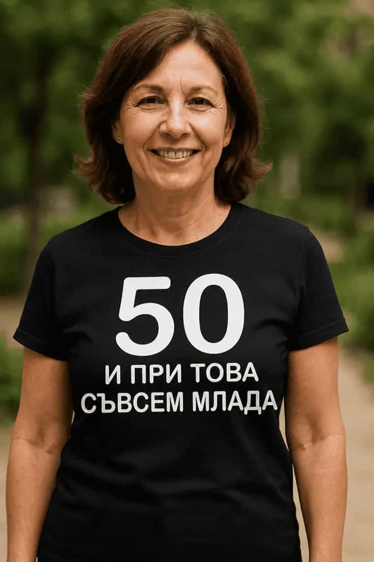 Смешна тениска за 50 рожден ден – 50 И ПРИ ТОВА