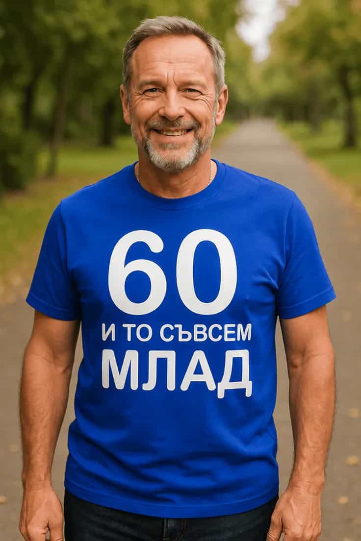 Смешна тениска 60 и съвсем млад | 60 И ТО