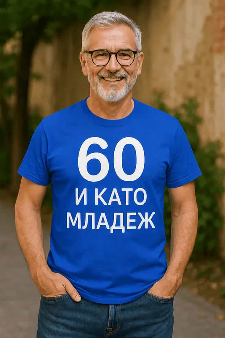 Смешна тениска 60 и като младеж | 60 И КАТО МЛАДЕЖ
