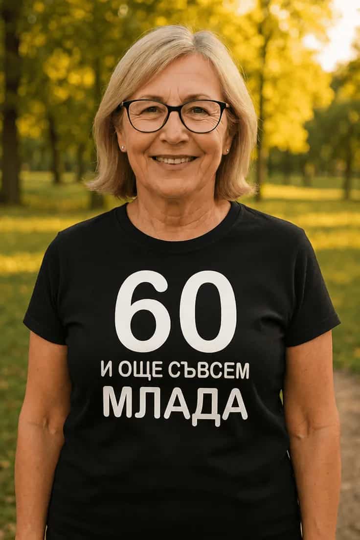 Смешна тениска 60 и още млада | 60 И ОЩЕ