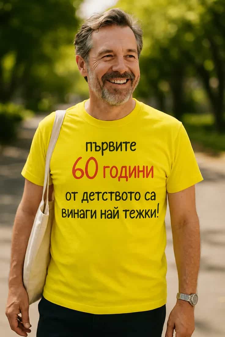 Смешна тениска първите 60 години детство