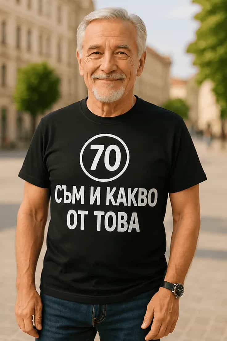 Смешна тениска 70 съм и какво от това