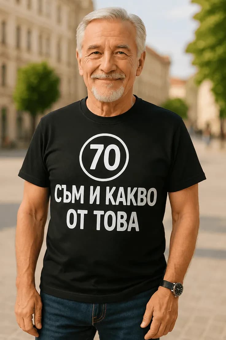 Смешна тениска 70 съм и какво от това
