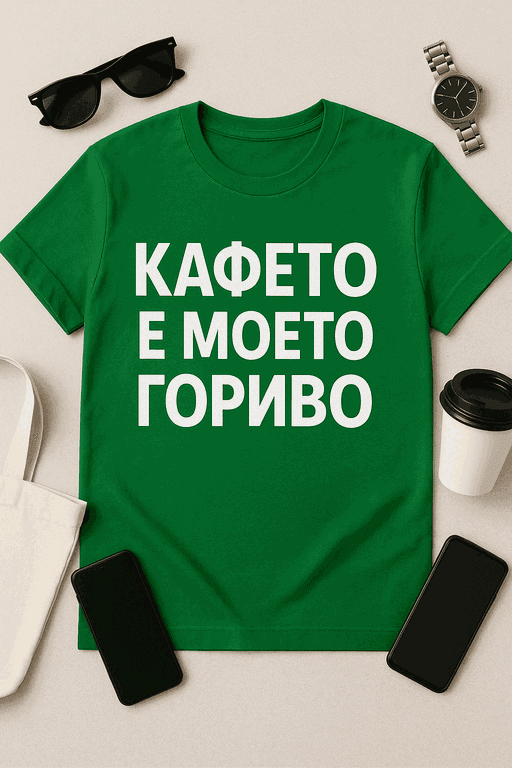 Тениска „Кафето е моето гориво“