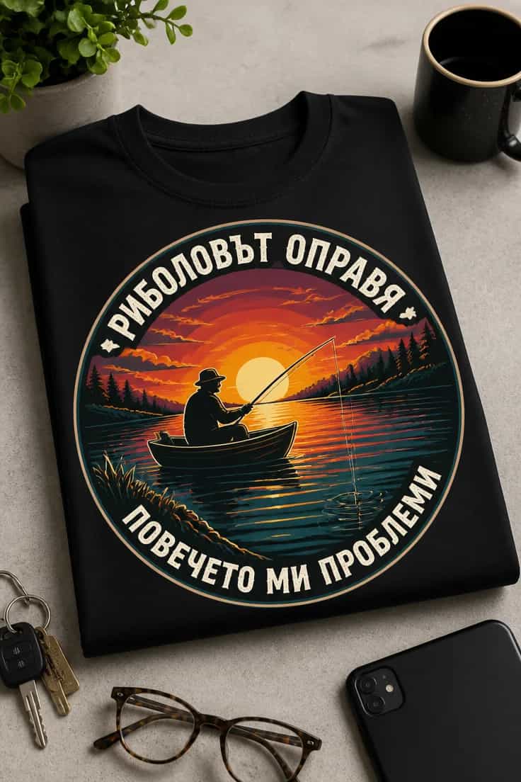 Риболовна тениска – Риболовът оправя повечето ми проблеми
