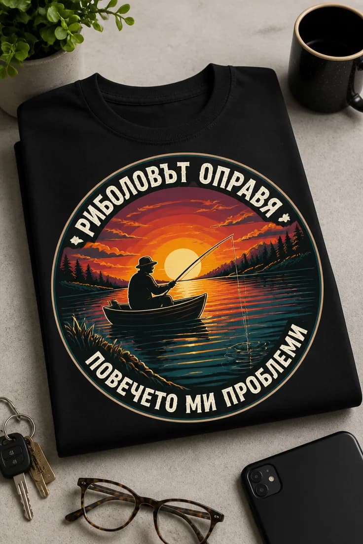 Риболовна тениска – Риболовът оправя повечето ми проблеми