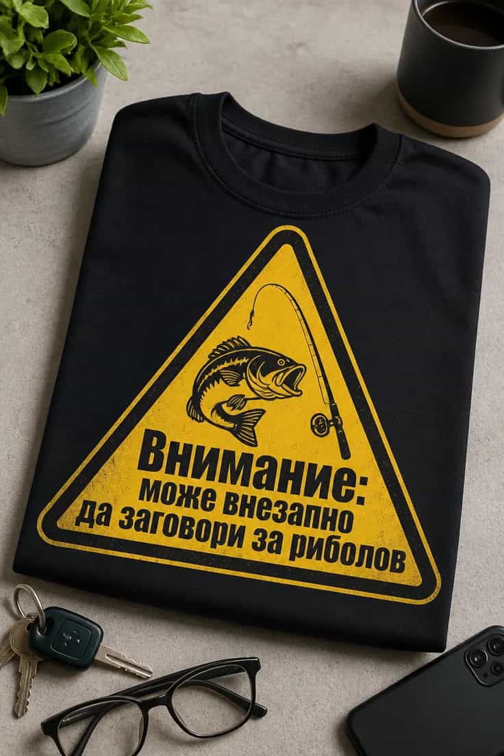 Тениска – Внимание: може да заговори за риболов