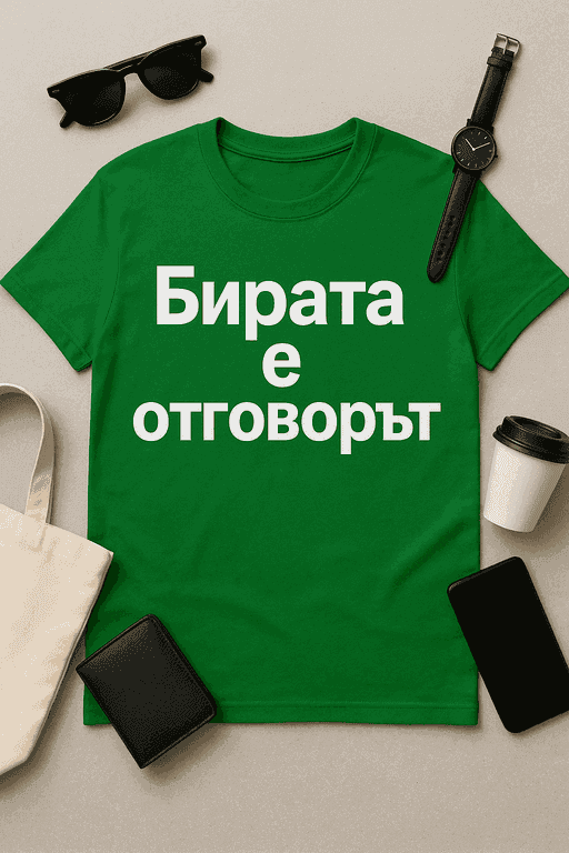 Тениска „Бирата е отговорът“
