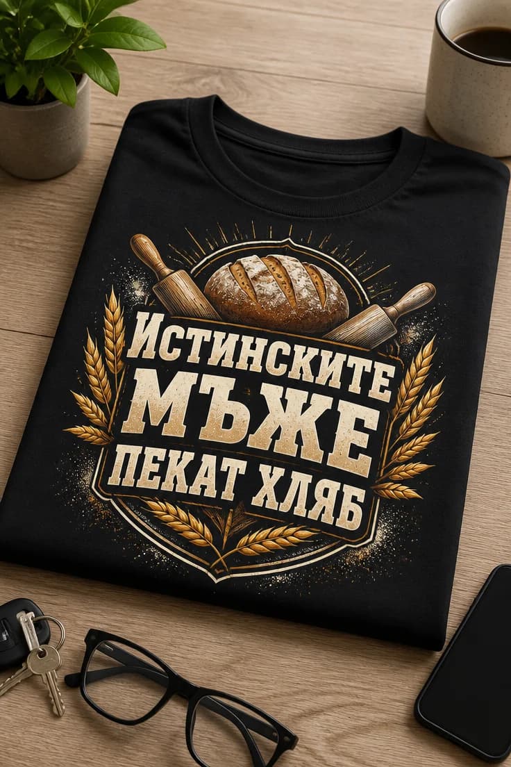 Тениска за хлебари „Истинските мъже пекат хляб“