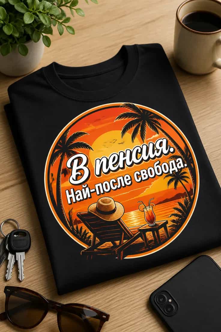 Тениска за пенсия – В пенсия. Най-после свобода.