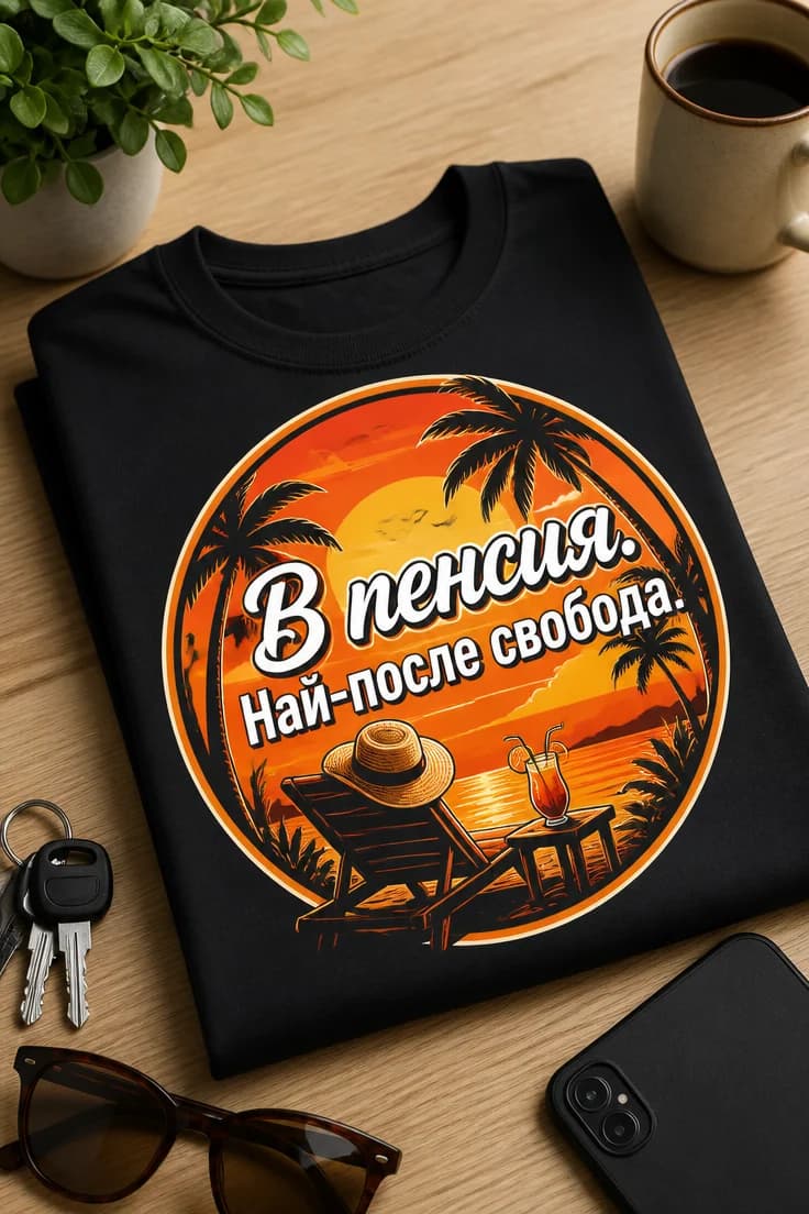 Тениска за пенсия – В пенсия. Най-после свобода.