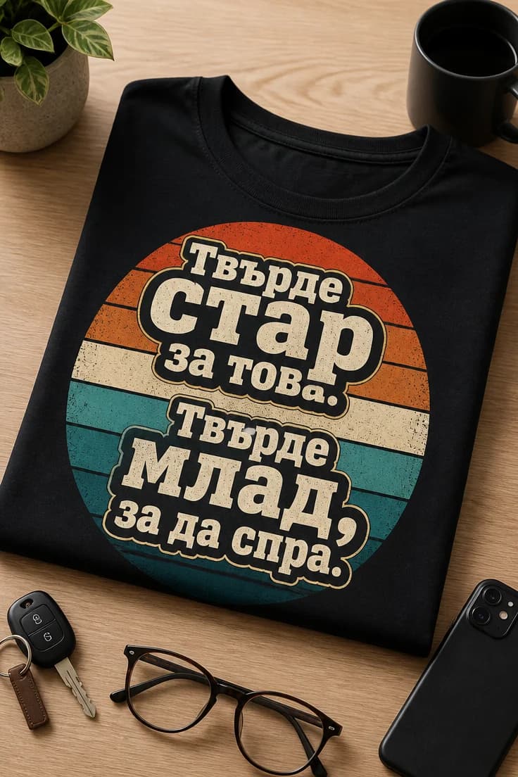 Забавна тениска за рожден ден: Твърде стар...