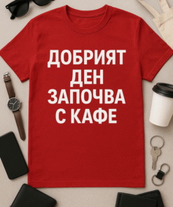 Тениска "Добрият ден започва с кафе"