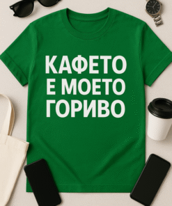 Тениска „Кафето е моето гориво“