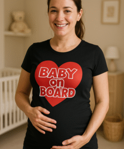 BABY on BOARD сърце - Тениска за бременни