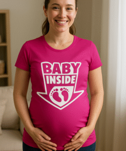 BABY INSIDE с крачета - Тениска за бременни