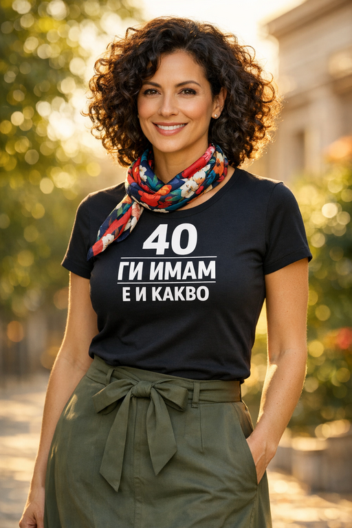 Смешна тениска „40 ги имам, е и какво“