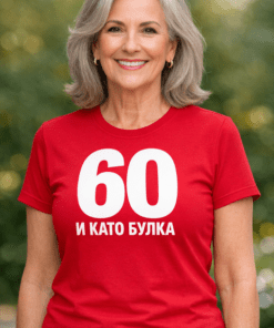 Смешна тениска „60 и като булка“