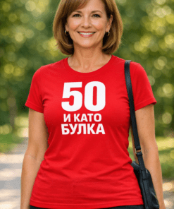 Забавна тениска „50 и като булка“